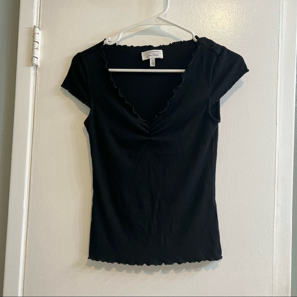 & Other Stories - Black v-neck shirt